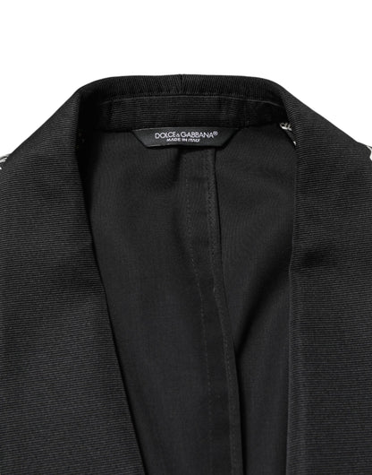 Dolce & Gabbana Black Jazz Club Silk Single Breasted Blazer