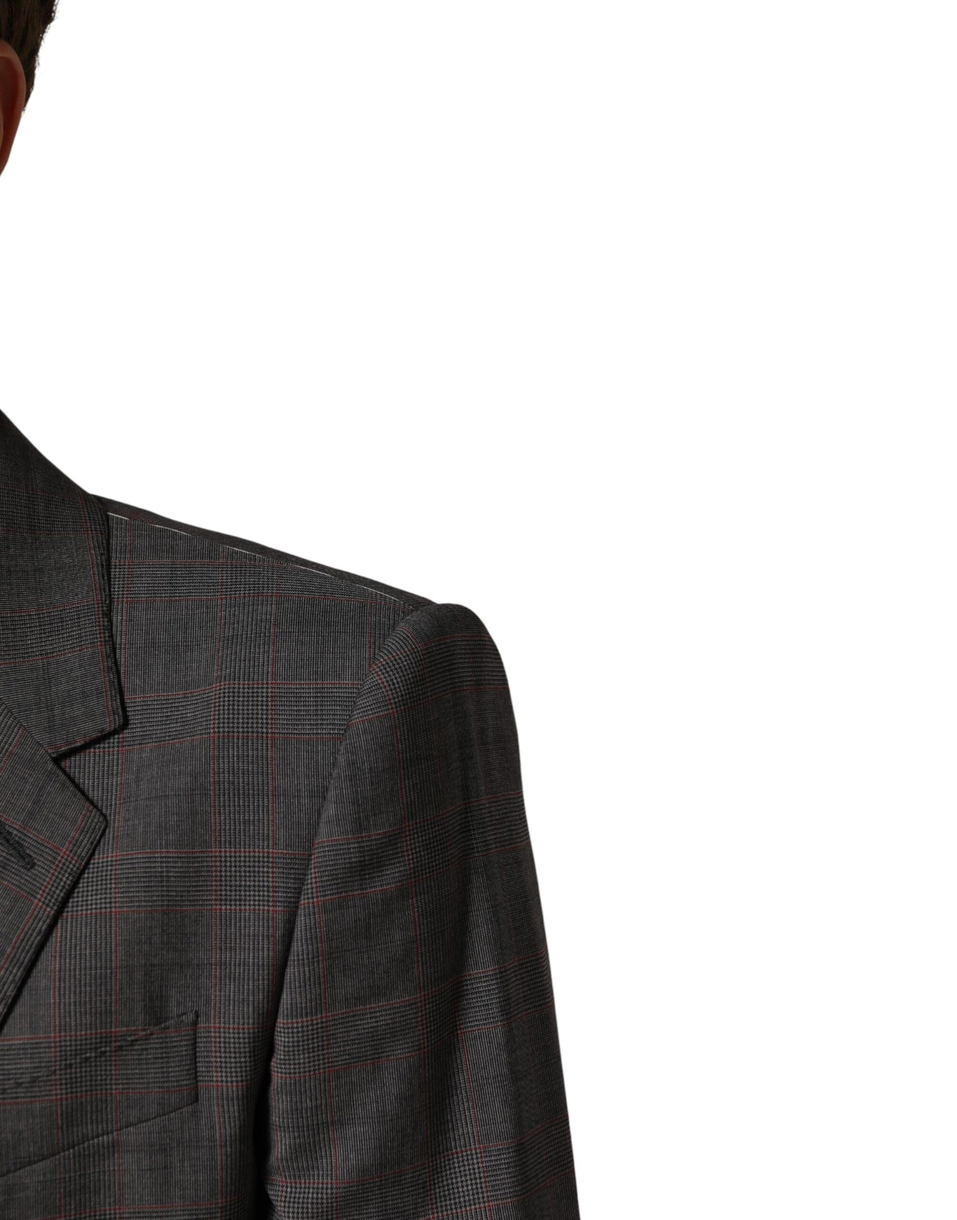 Dolce & Gabbana Gray Wool Single Breasted 2 Button Blazer