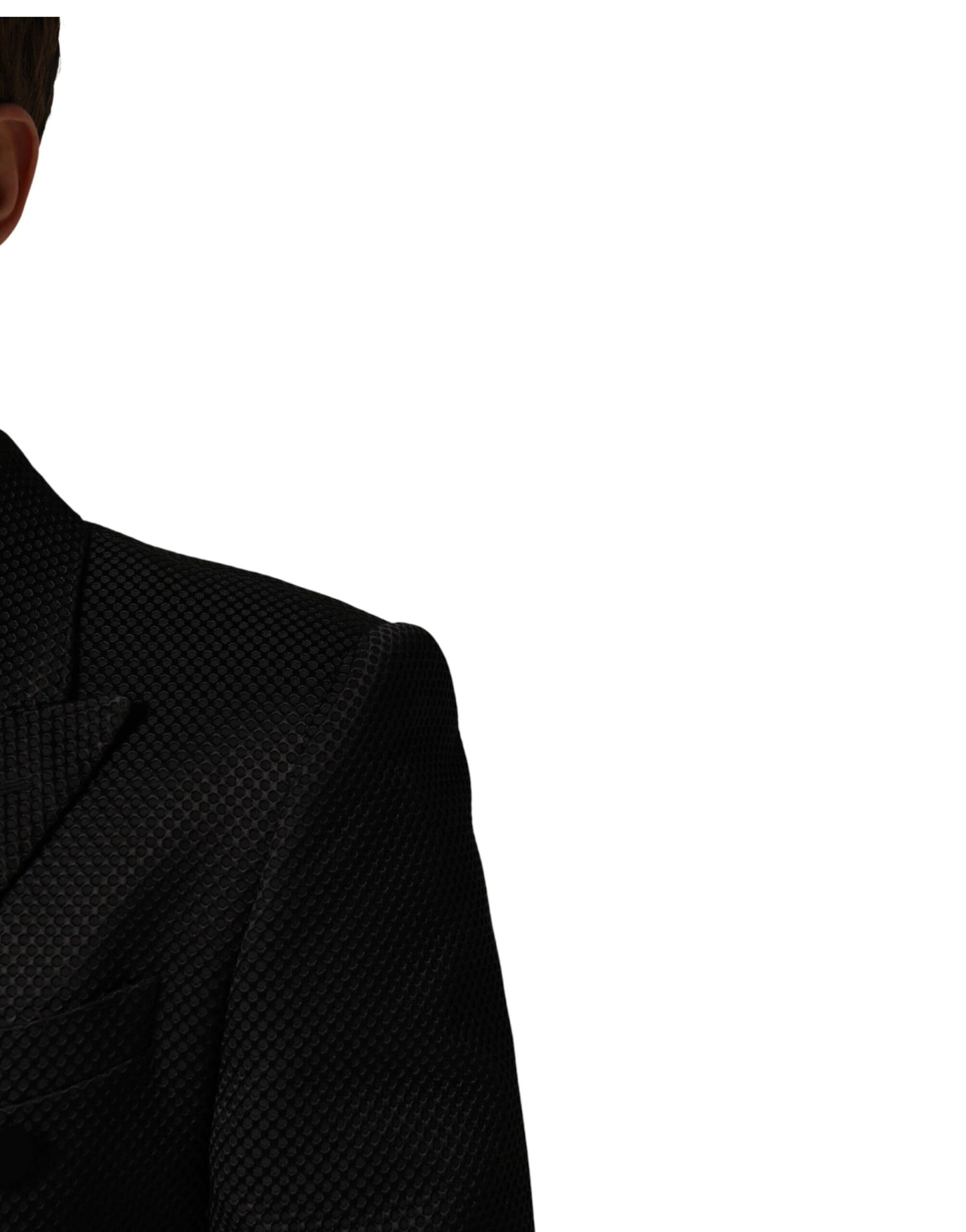 Dolce & Gabbana Black Cotton Double Breasted 2 Button Blazer