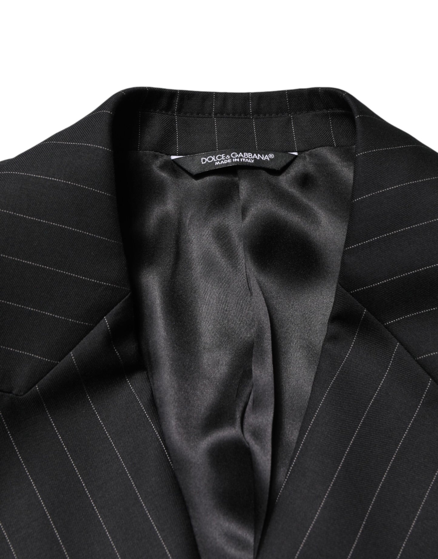 Dolce & Gabbana Black Stripes Double Breasted 2-Button Blazer