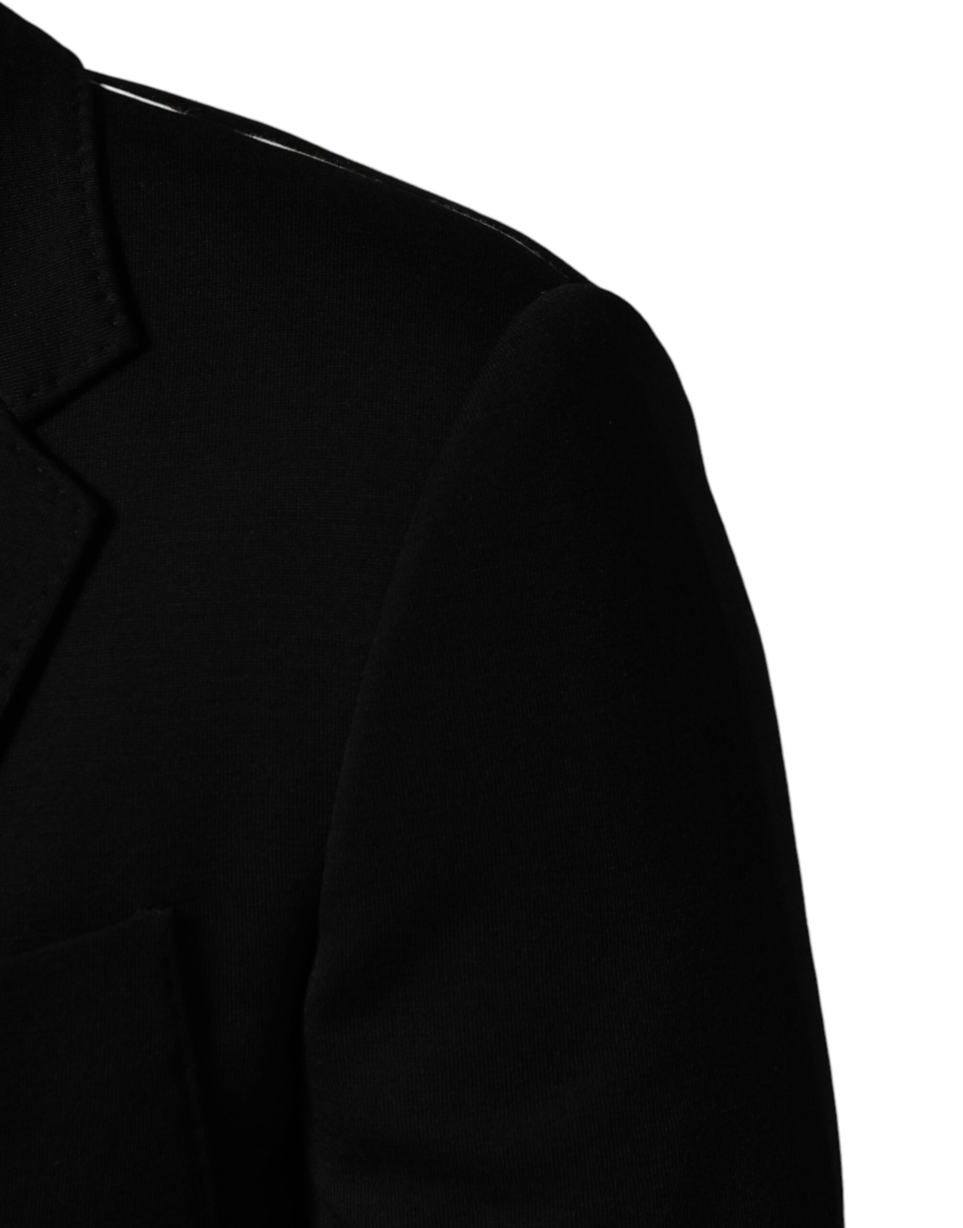 Dolce & Gabbana Black Wool Single Breasted 2 Button Blazer