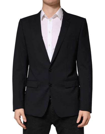 Dolce & Gabbana Black Wool Single Breasted 2 Button Blazer