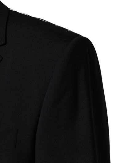 Dolce & Gabbana Black Wool Single Breasted 2 Button Blazer