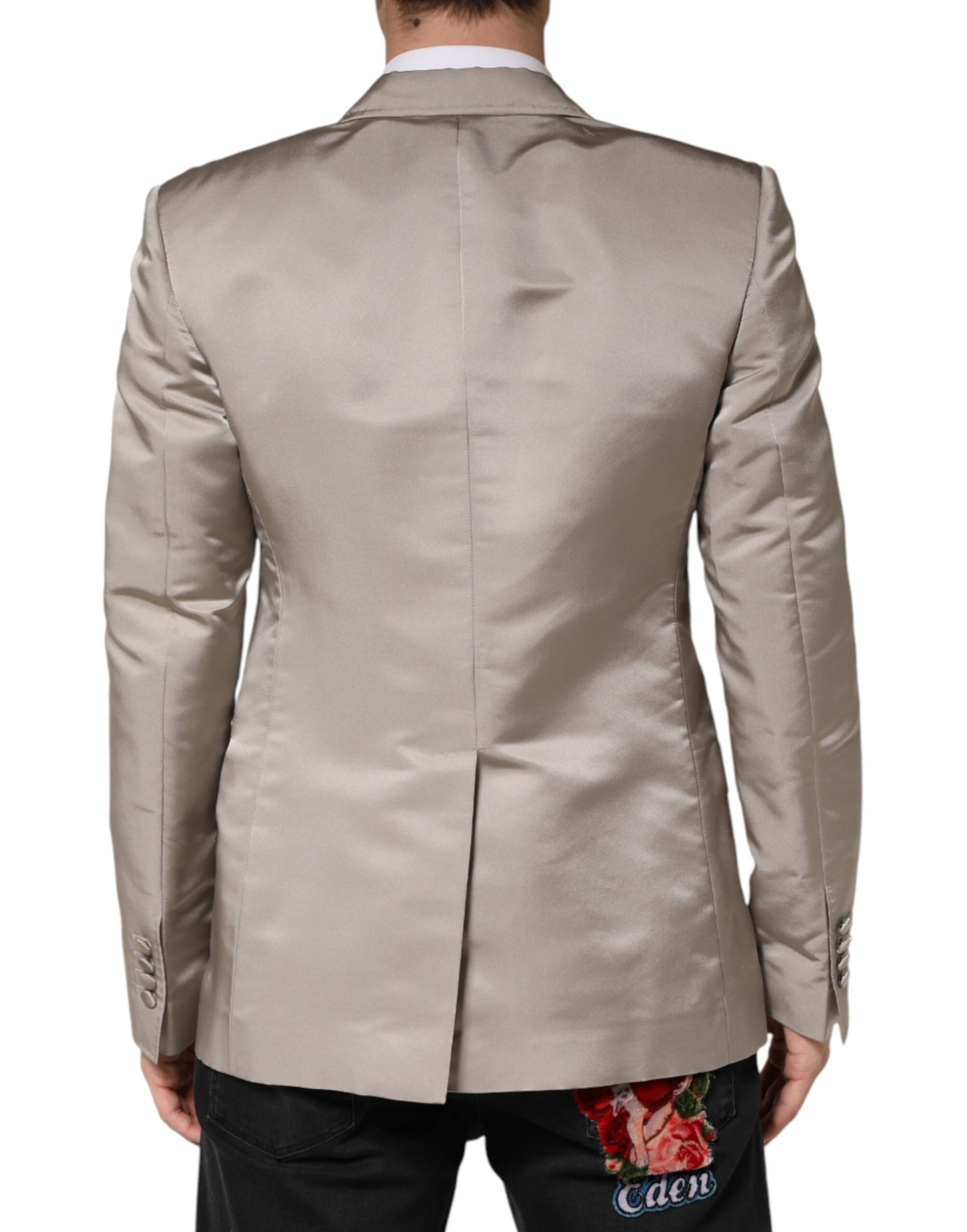 Dolce & Gabbana Beige Silk Single Breasted Men’s Blazer