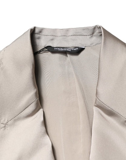 Dolce & Gabbana Beige Silk Single Breasted Men’s Blazer