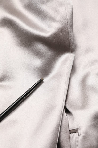 Dolce & Gabbana Silver SICILIA Single Breasted Jacket Blazer