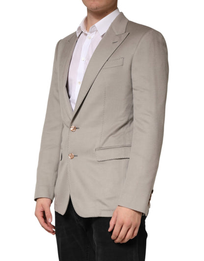 Dolce & Gabbana Gray Cashmere Single Breasted Jacket Blazer