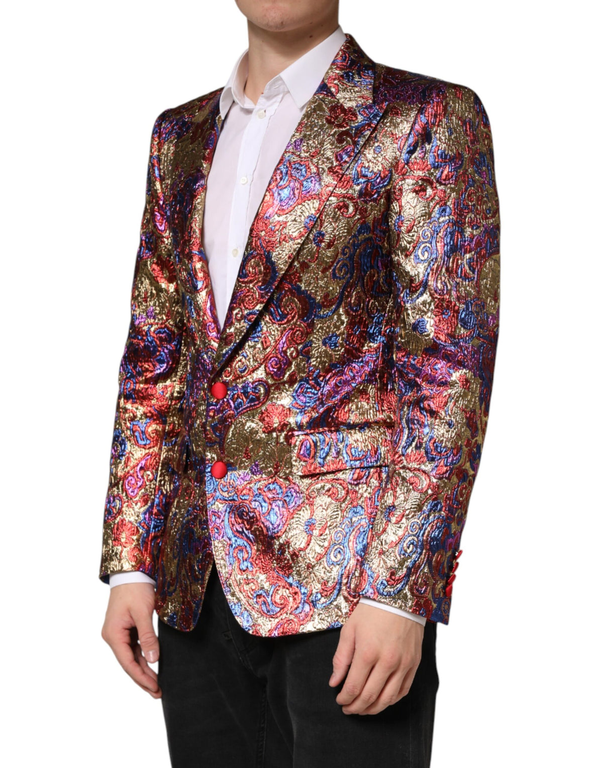 Dolce & Gabbana Multicolor Jacquard Single Breasted Blazer