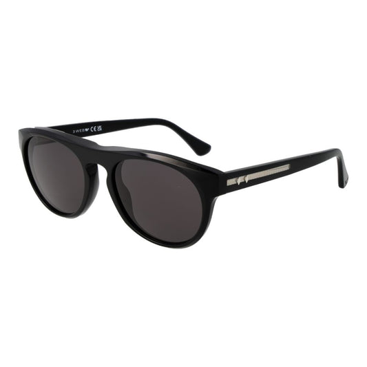 Web Black Acetate Sunglasses – Full-Rim Round Frame, Grey Lenses