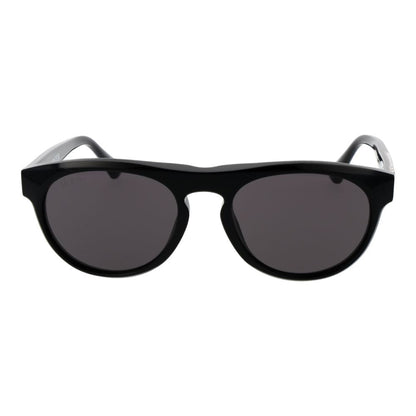 Web Black Acetate Sunglasses – Full-Rim Round Frame, Grey Lenses