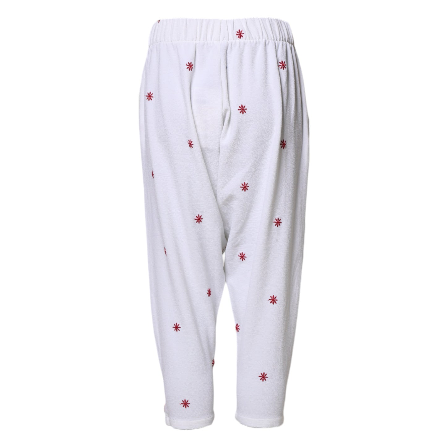 Department 5 White Floral Tapered High Waist Cropped Pants