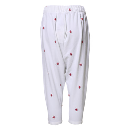 Department 5 White Floral Tapered High Waist Cropped Pants