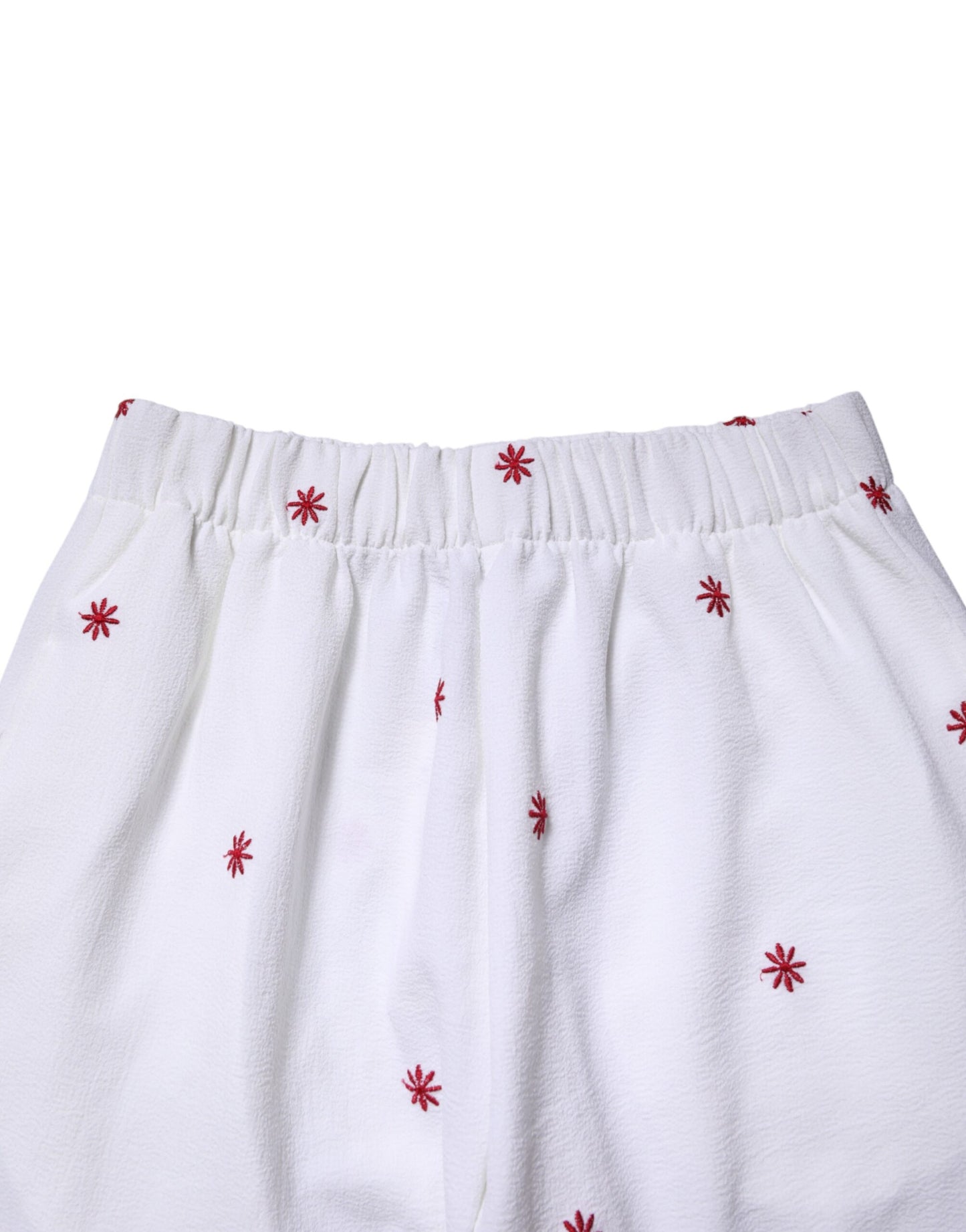 Department 5 White Floral Tapered High Waist Cropped Pants