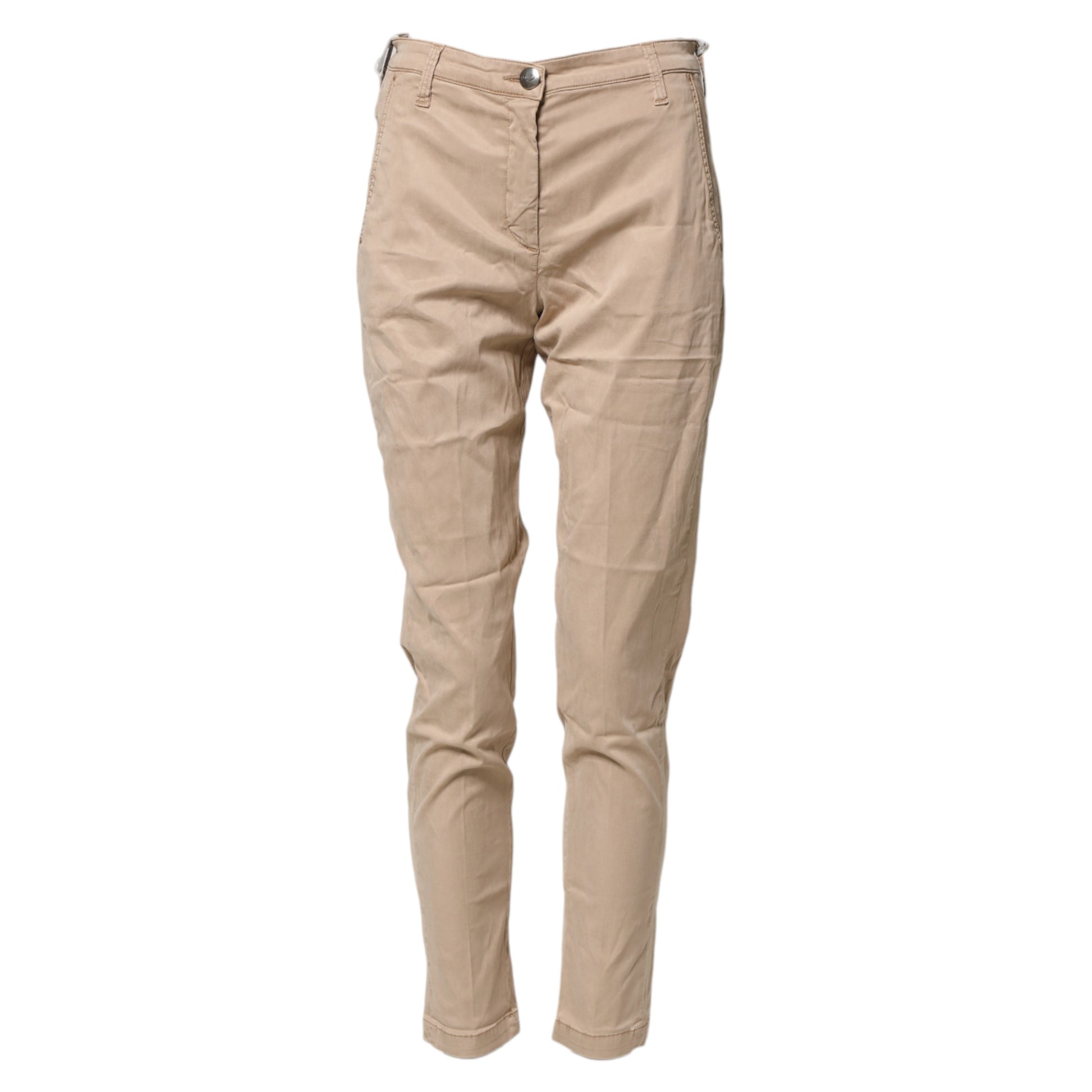 Jacob Cohen Beige Lyocell Skinny High Waist Chino Casual Pants