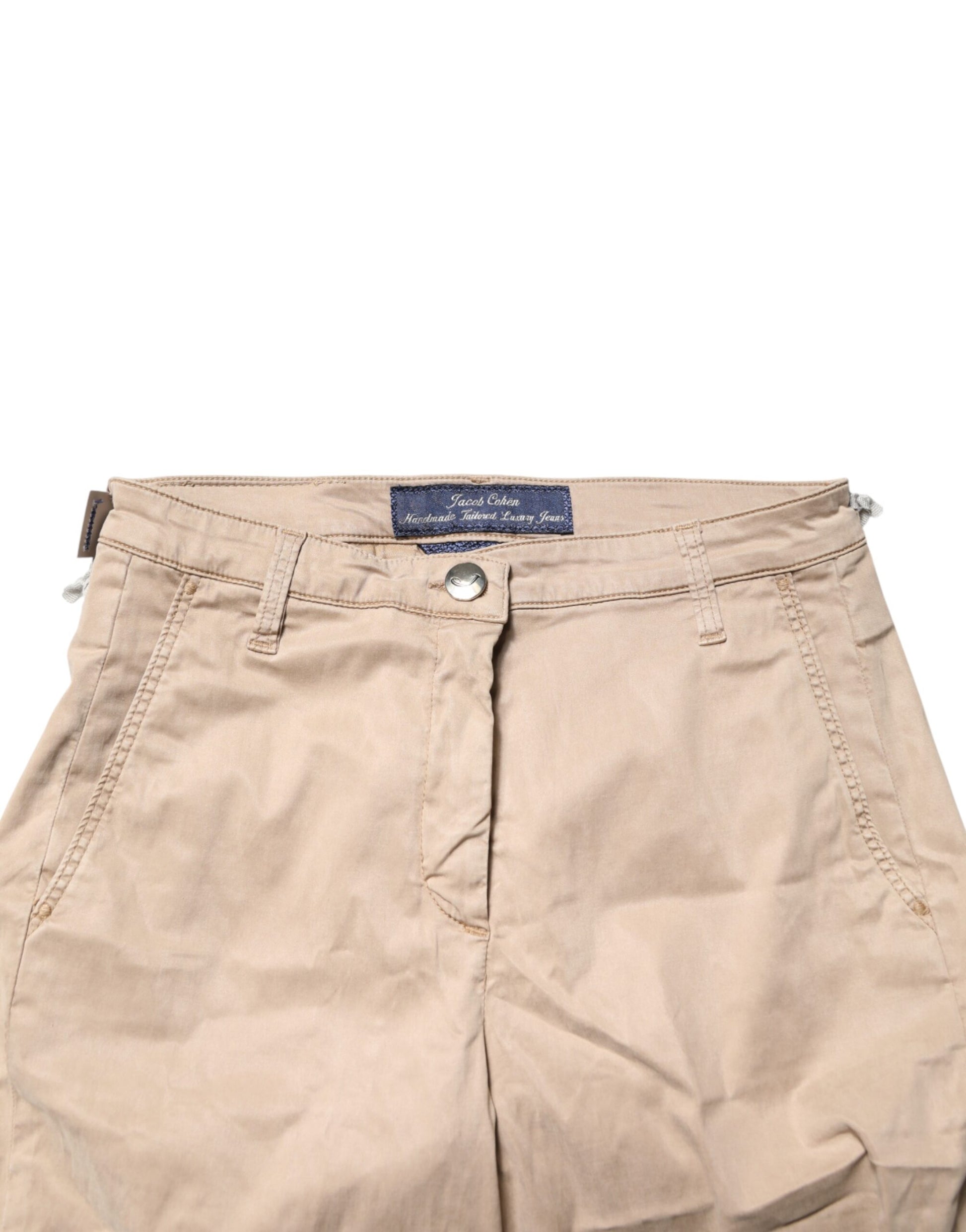 Jacob Cohen Beige Lyocell Skinny High Waist Chino Casual Pants