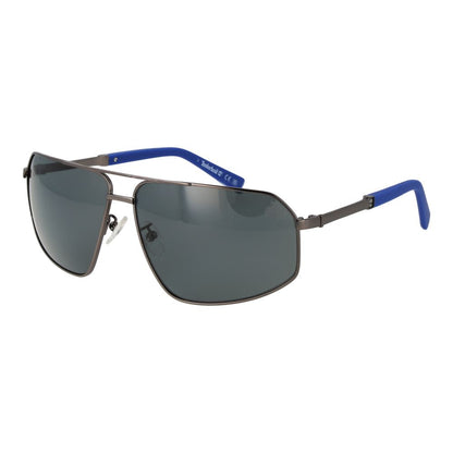 Timberland Men’s Sunglasses – Gunmetal Aviator Frame, Blue Polarized Lenses