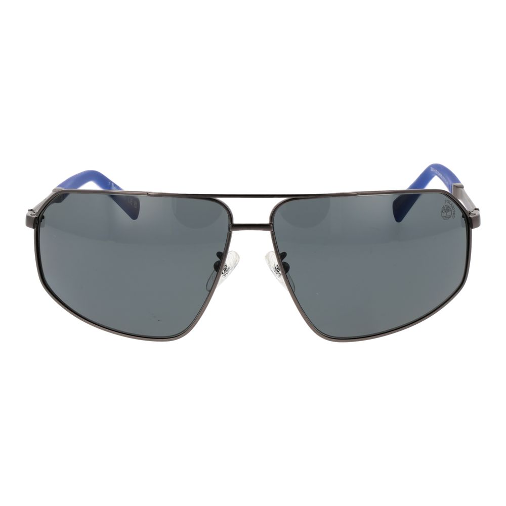 Timberland Men’s Sunglasses – Gunmetal Aviator Frame, Blue Polarized Lenses
