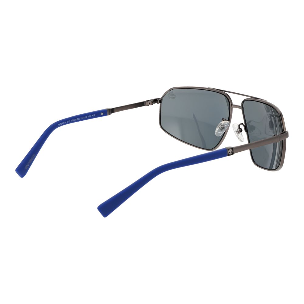 Timberland Men’s Sunglasses – Gunmetal Aviator Frame, Blue Polarized Lenses
