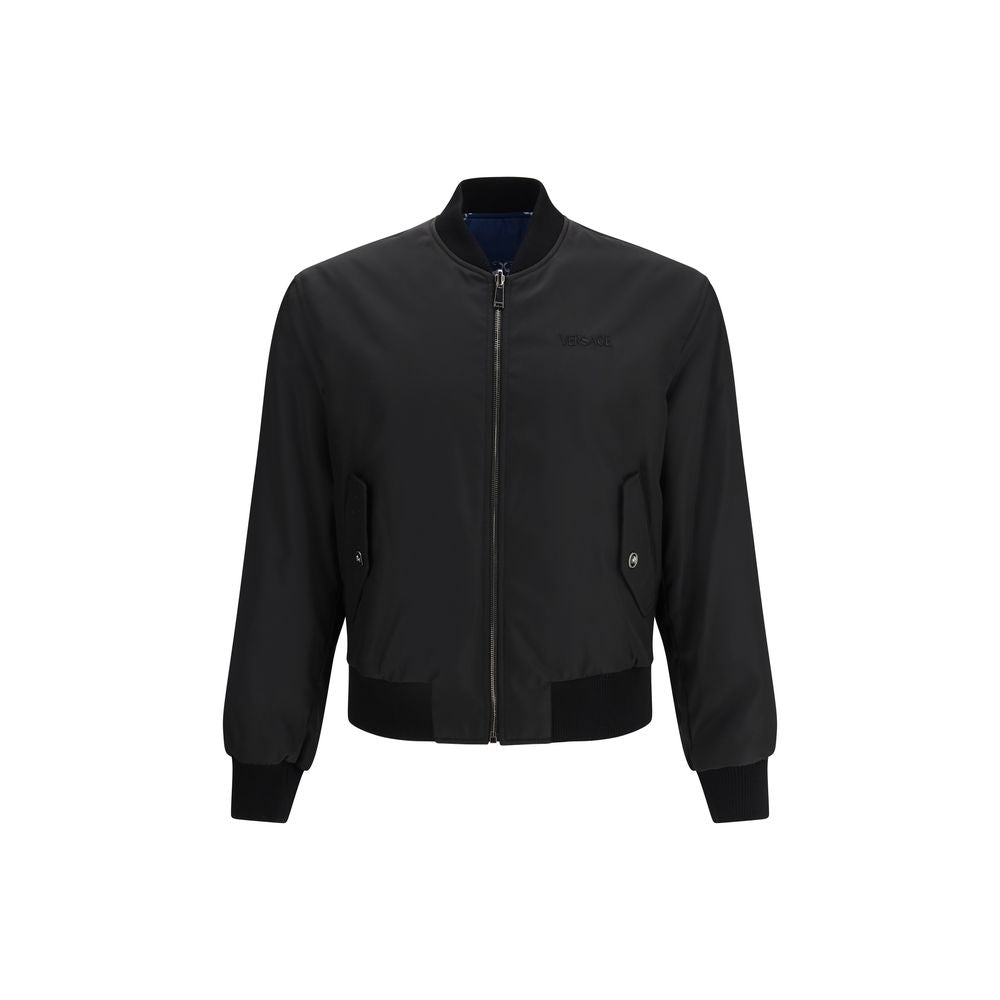 Versace Black Polyamide Bomber - Reversible Blouson