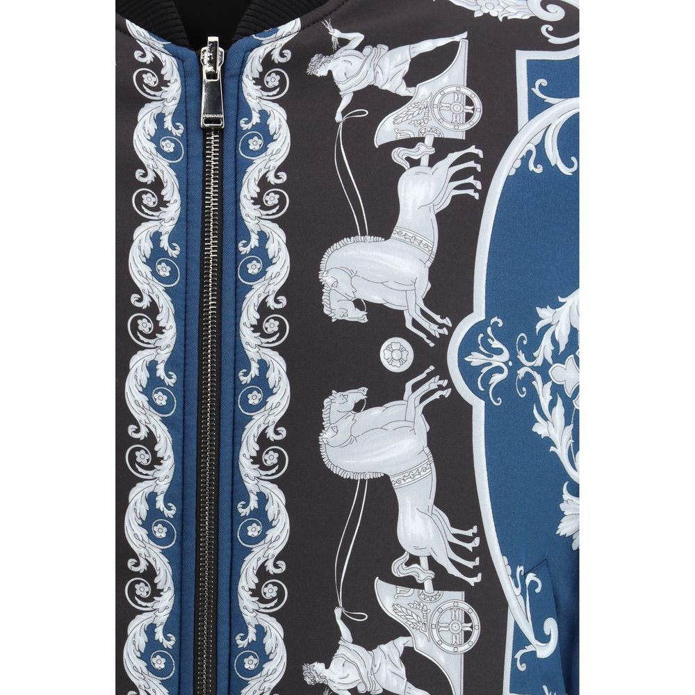 Versace Black Polyamide Bomber - Reversible Blouson