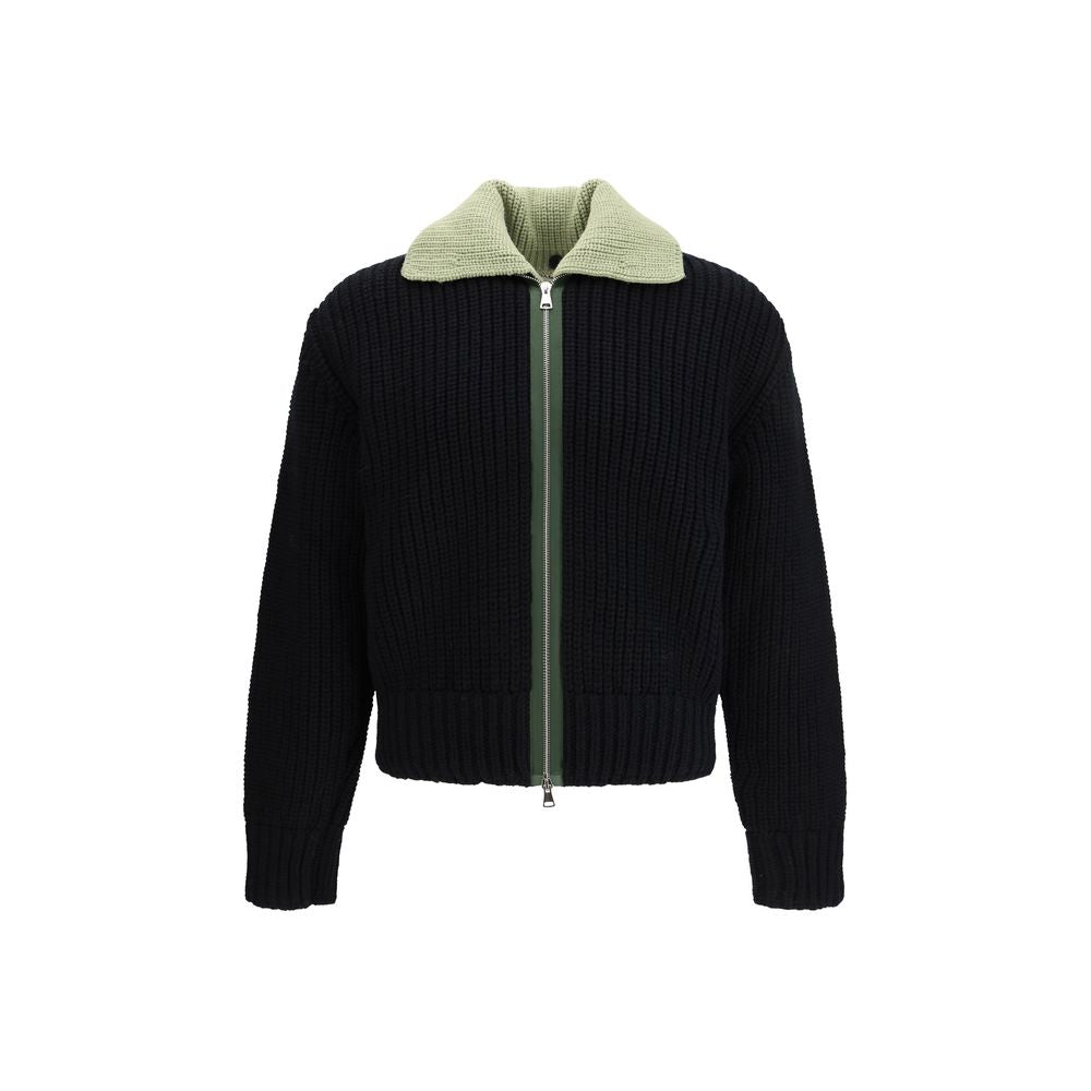 Namacheko Black Wool Cardigan - Evan Zipped Cardigan
