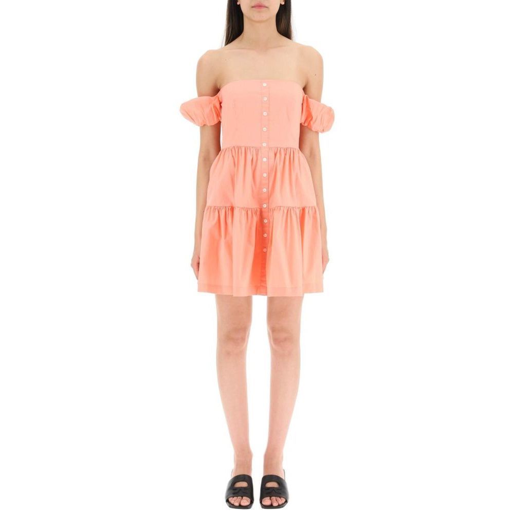 Staud Orange Cotton Casual Dress - Elio Cotton Mini Dress