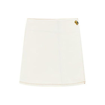 Ganni White Cotton Mini Skirt - Effortless Elegance