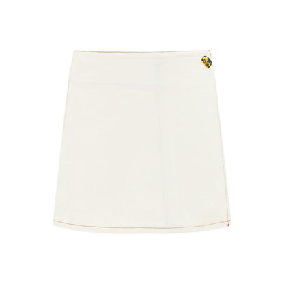 Ganni White Cotton Mini Skirt - Effortless Elegance