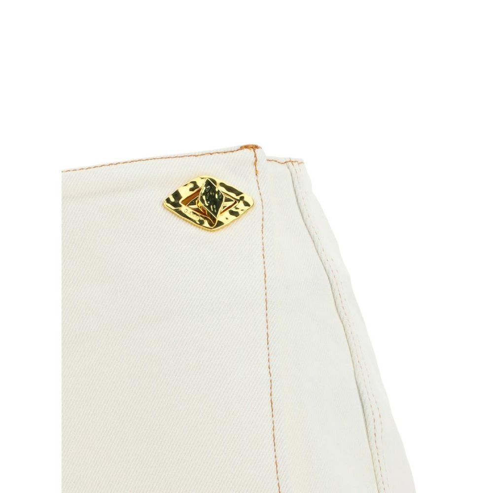 Ganni White Cotton Mini Skirt - Effortless Elegance