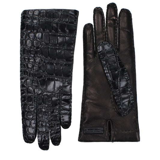 Miu Miu Black Leather Gloves – Elevate Your Elegance