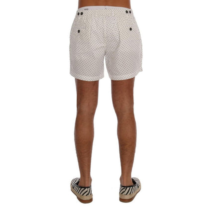 Dolce & Gabbana White Polka Dot Beachwear Shorts
