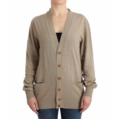 Ermanno Scervino Beige Rayon Cardigan - Luxurious Italian Knitwear
