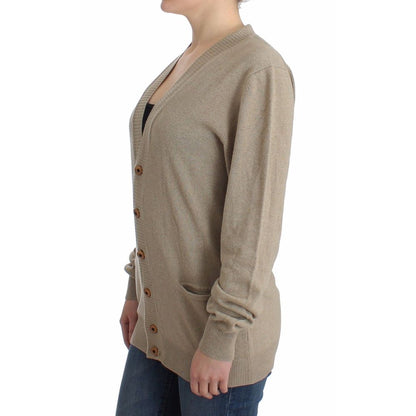 Ermanno Scervino Beige Rayon Cardigan - Luxurious Italian Knitwear