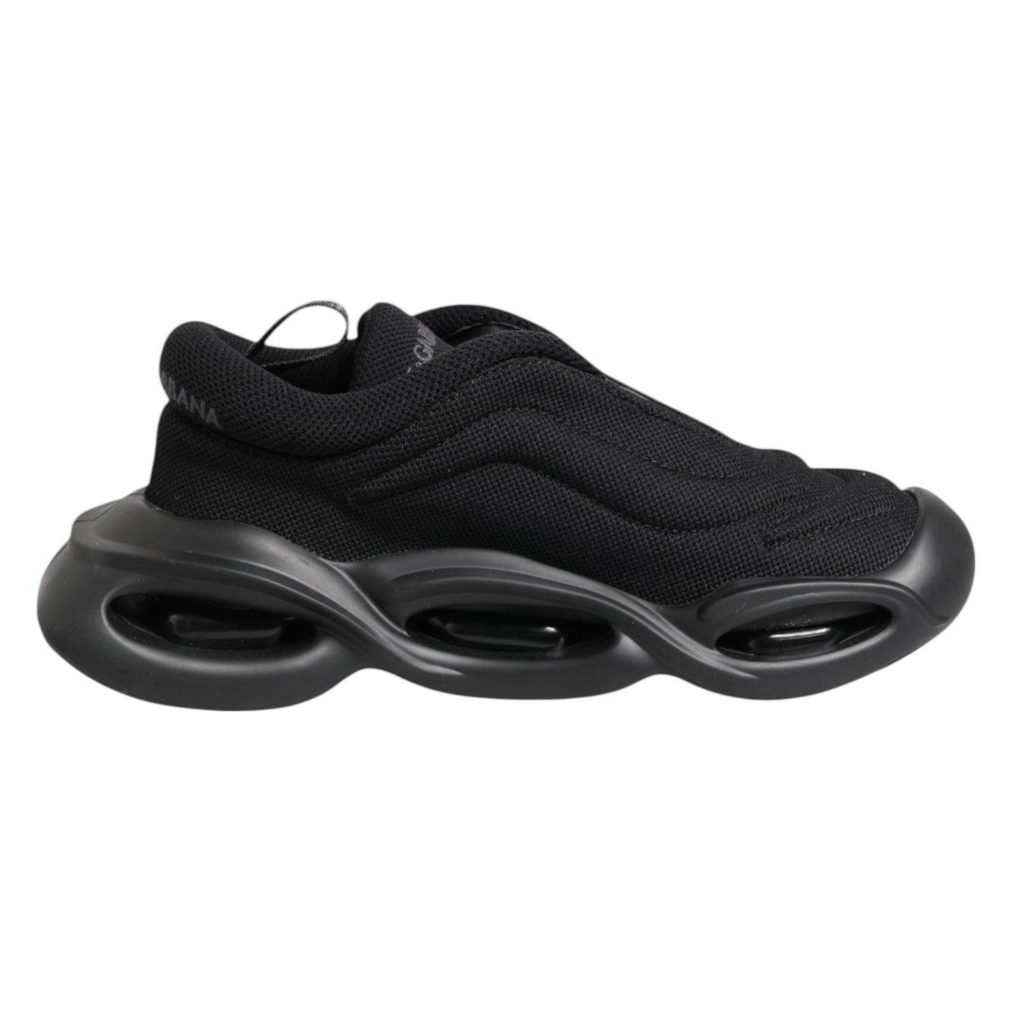 Dolce & Gabbana Black Slip On Low Top Wave Sneakers