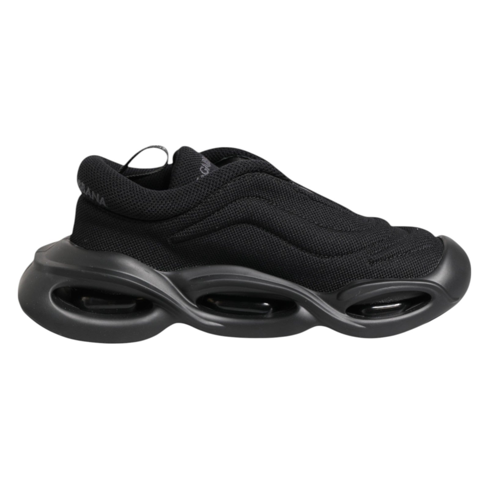Dolce & Gabbana Black Slip On Low Top Wave Sneakers