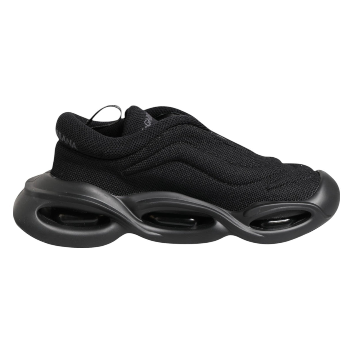 Dolce & Gabbana Black Slip On Low Top Wave Sneakers