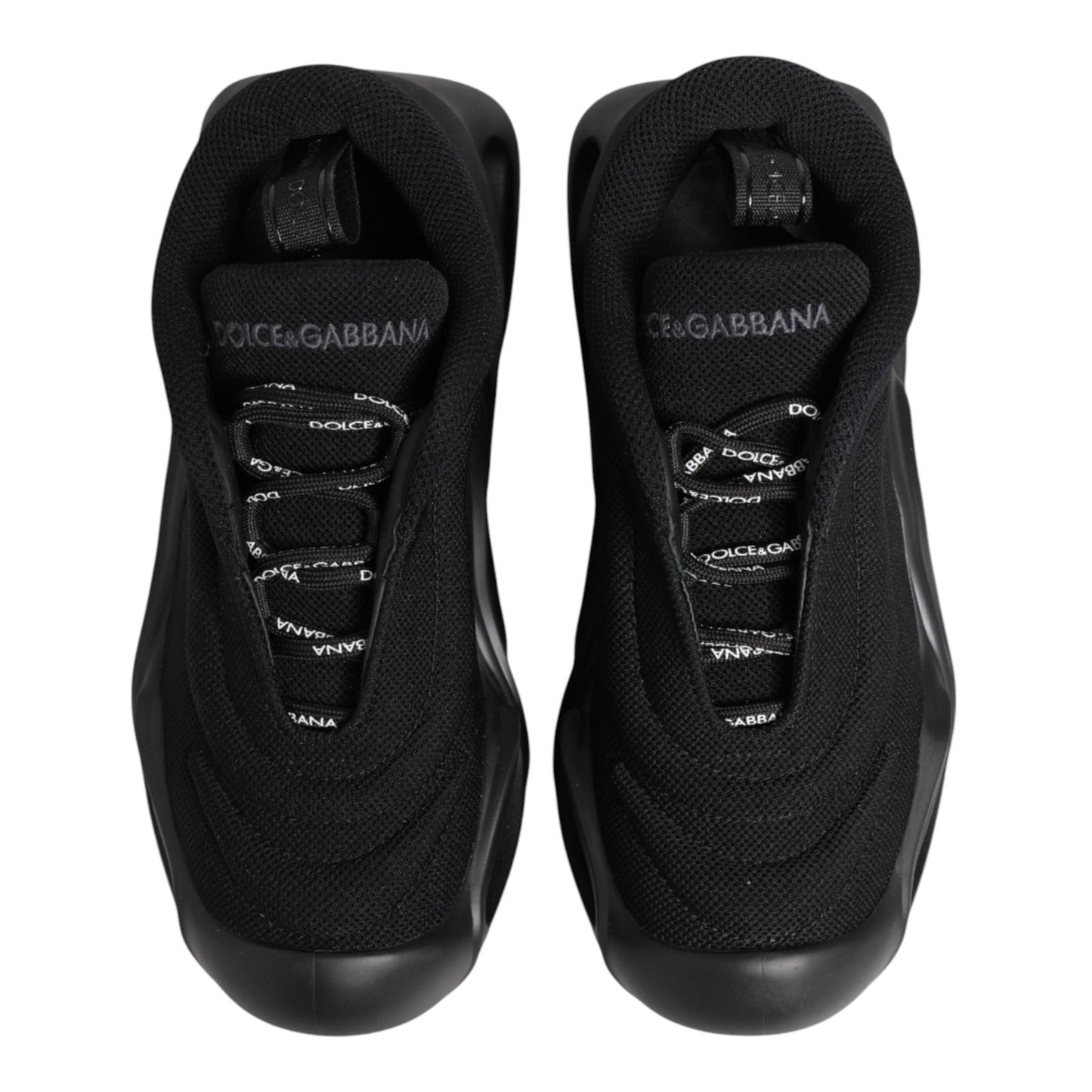 Dolce & Gabbana Black Slip On Low Top Wave Sneakers