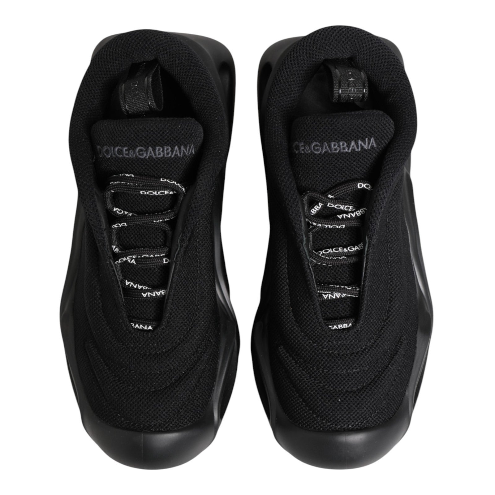 Dolce & Gabbana Black Slip On Low Top Wave Sneakers