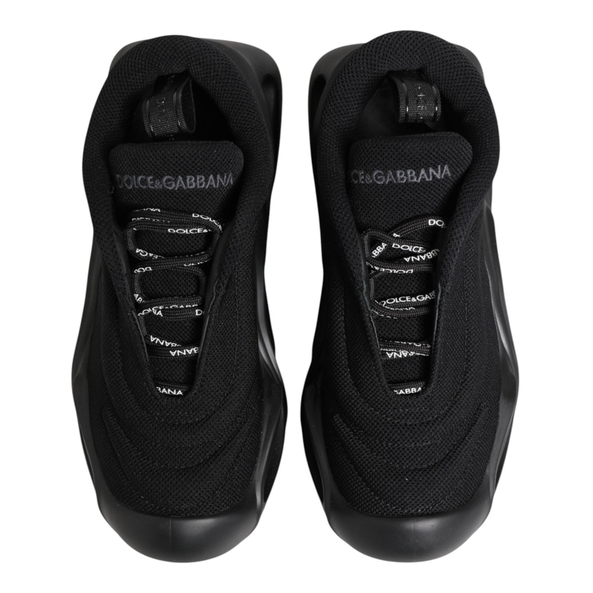 Dolce & Gabbana Black Slip On Low Top Wave Sneakers
