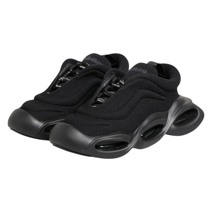 Dolce & Gabbana Black Slip On Low Top Wave Sneakers