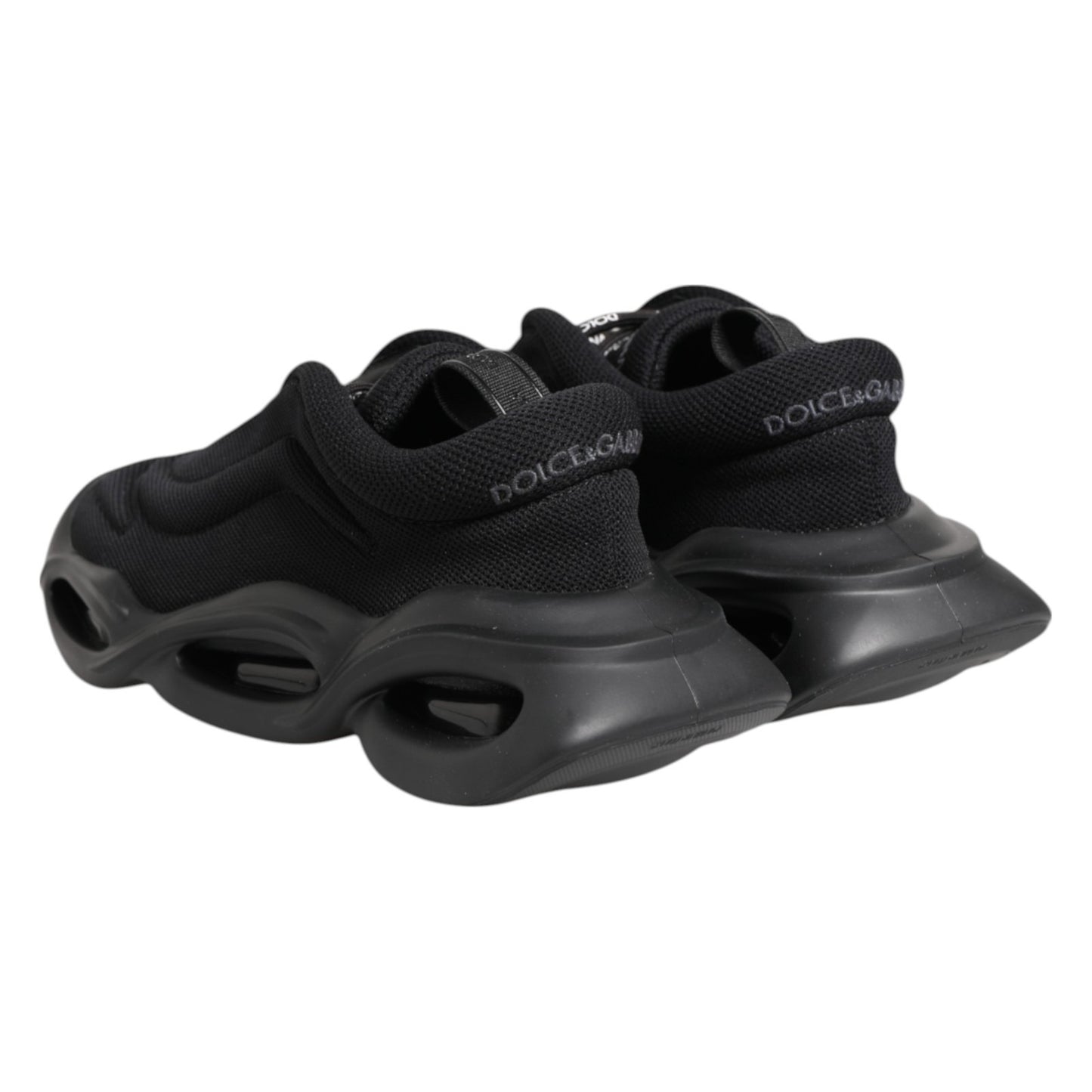 Dolce & Gabbana Black Slip On Low Top Wave Sneakers
