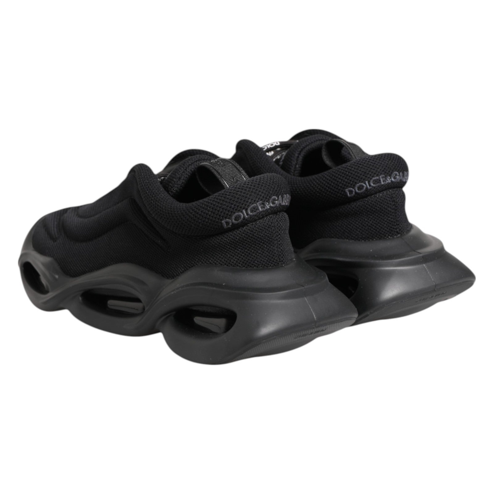 Dolce & Gabbana Black Slip On Low Top Wave Sneakers