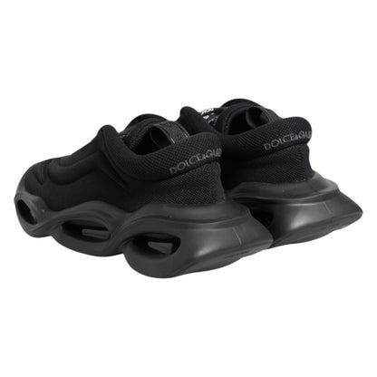 Dolce & Gabbana Black Slip On Low Top Wave Sneakers