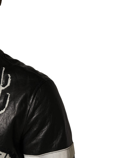 Dolce & Gabbana AW2016 Guns & Roses Leather Biker Jacket