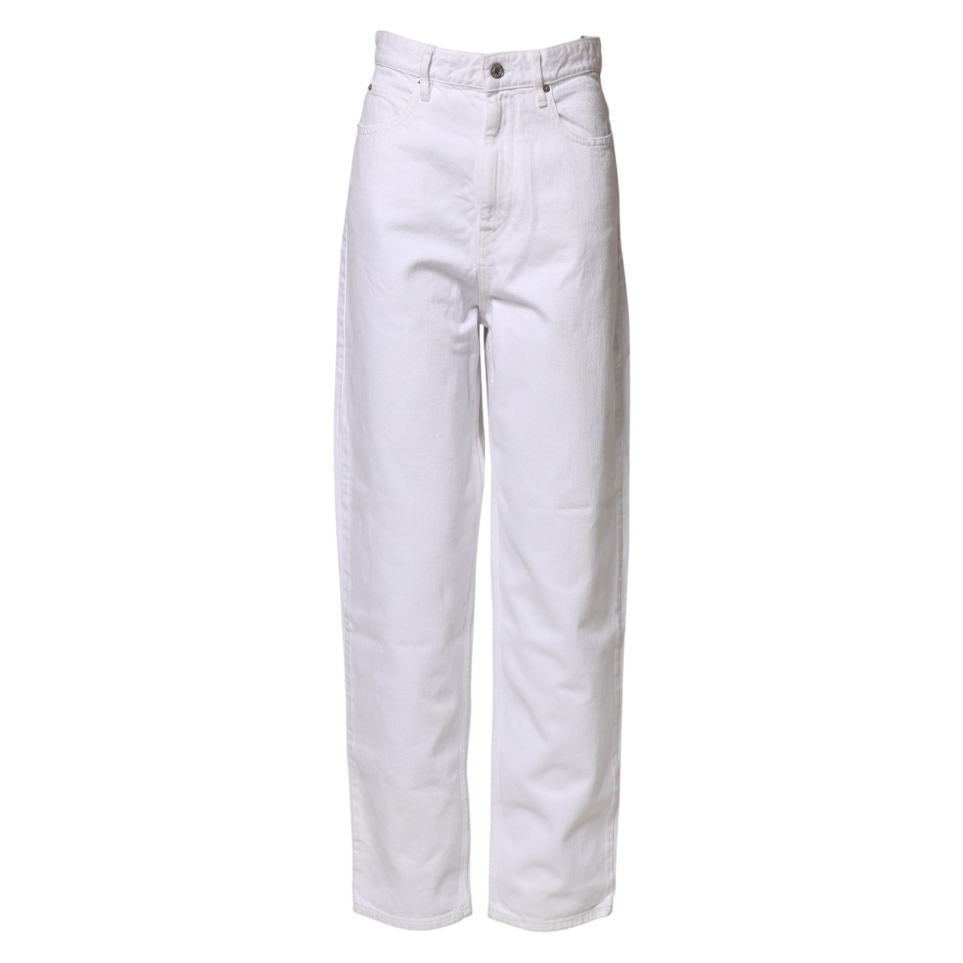 ISABEL MARANT ETOILE White High Waist Straight Denim Jeans