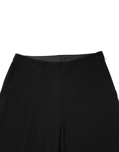 Aspesi Black High Waist Zip Straight Chino Trouser Pants