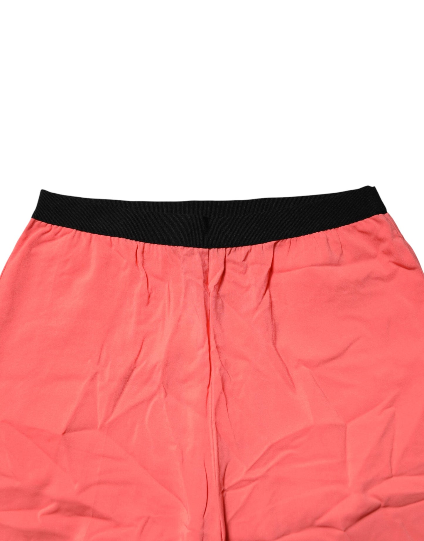 JUCCA Neon Pink High Waist Straight Wide Leg Trouser Pants