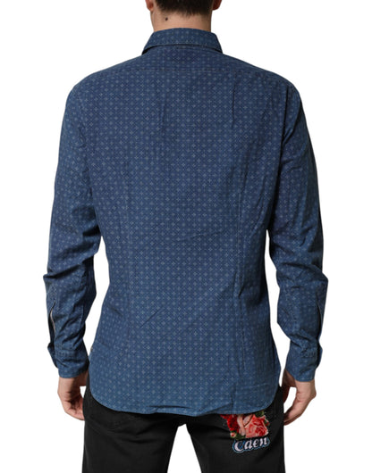 Orian 1968 Blue Button Down Long Sleeves Men Shirt