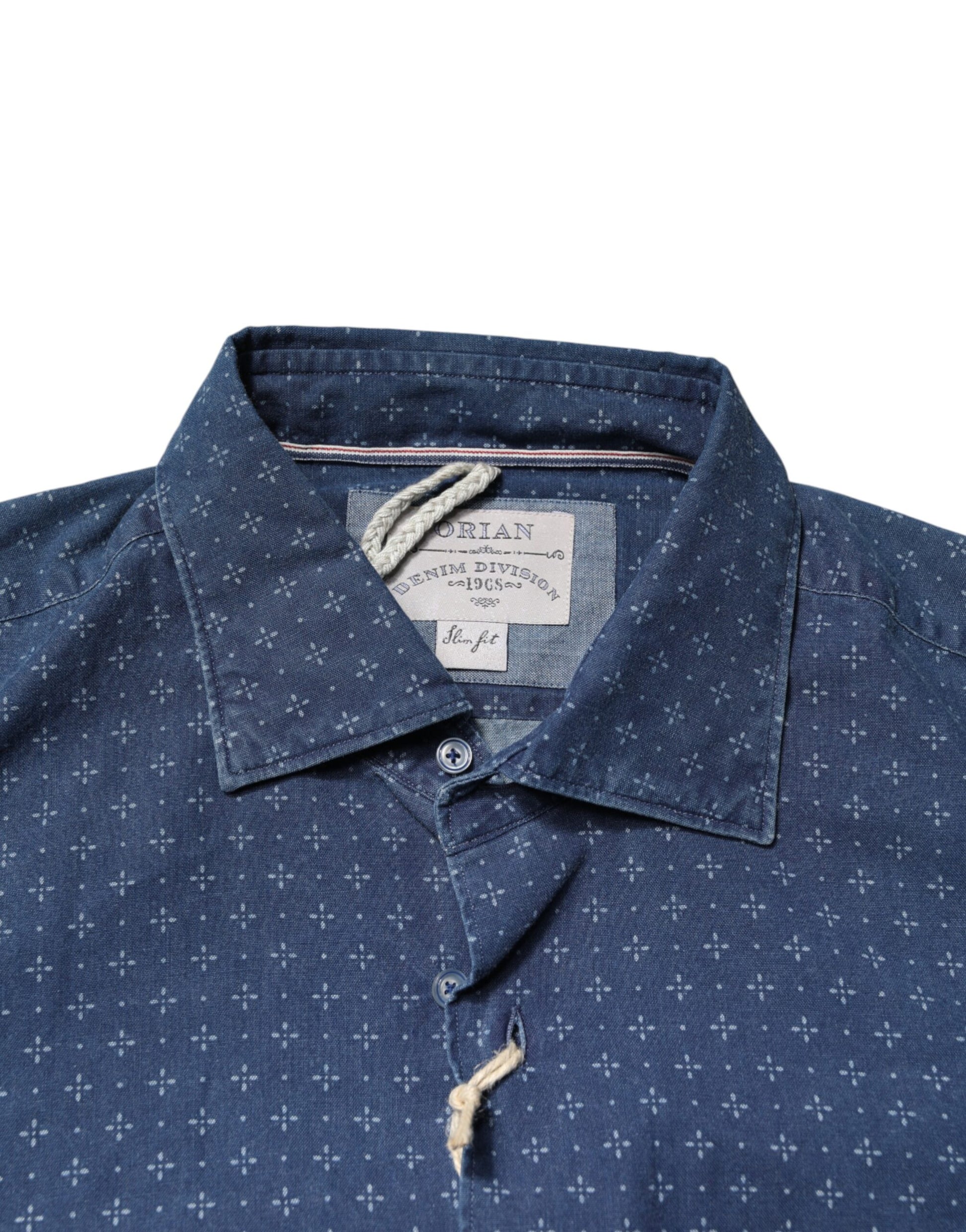 Orian 1968 Blue Button Down Long Sleeves Men Shirt