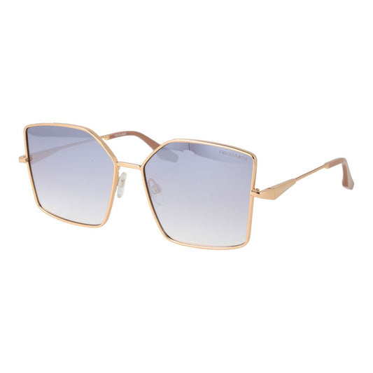 Trussardi Women’s Sunglasses – Gold Butterfly Frame, Purple Gradient Lenses